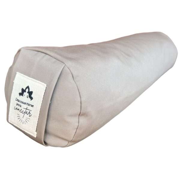 bolster grande Beige de lado en fondo blanco